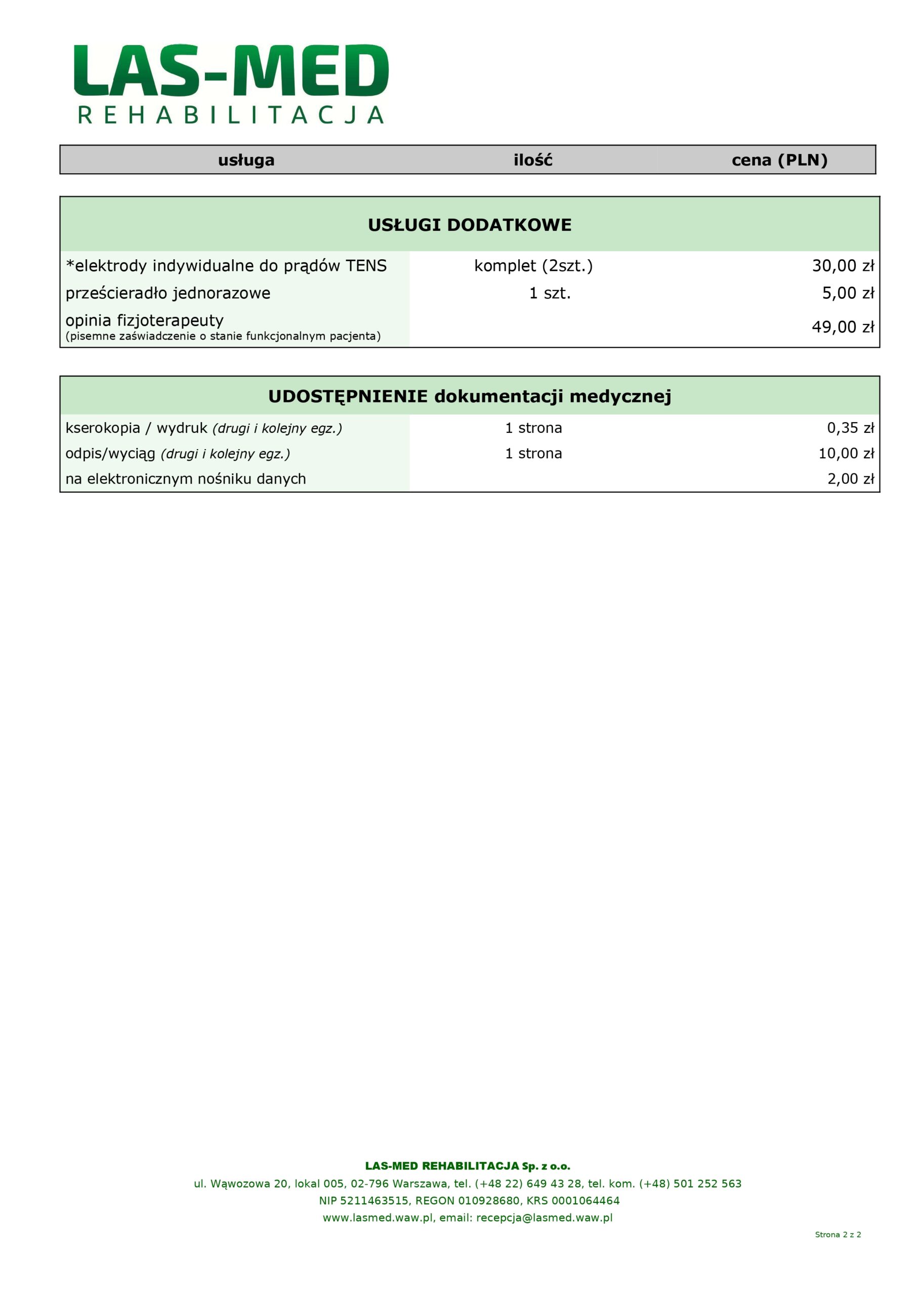 Cennik_LAS-MED_REHABILITACJA_01.2026_page-0002